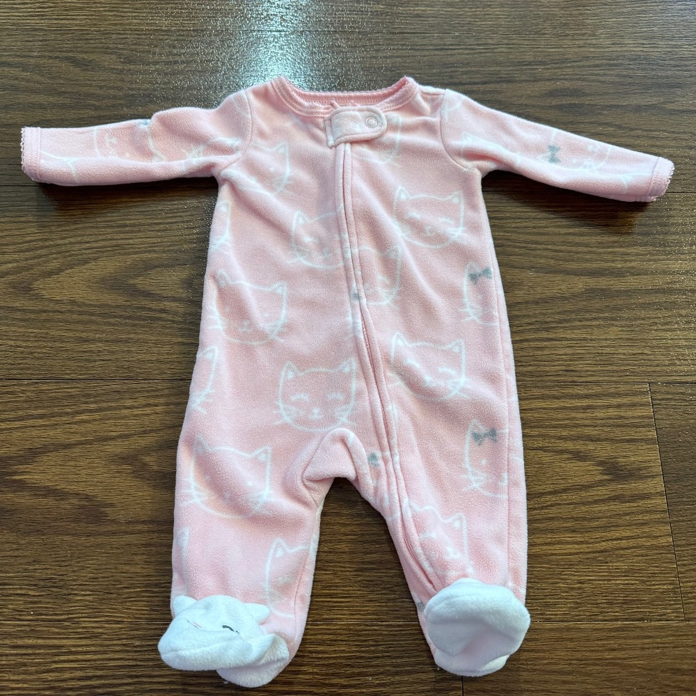 Carter's Baby Girl Fleece Onesie Footie Pajamas